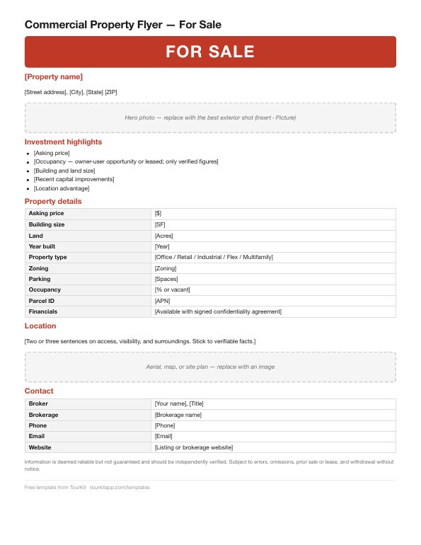 Commercial Property Flyer — For Sale